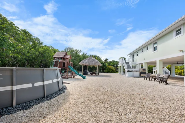 a front view of a building with street view