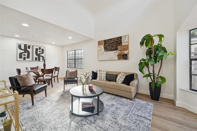 a living room with furniture