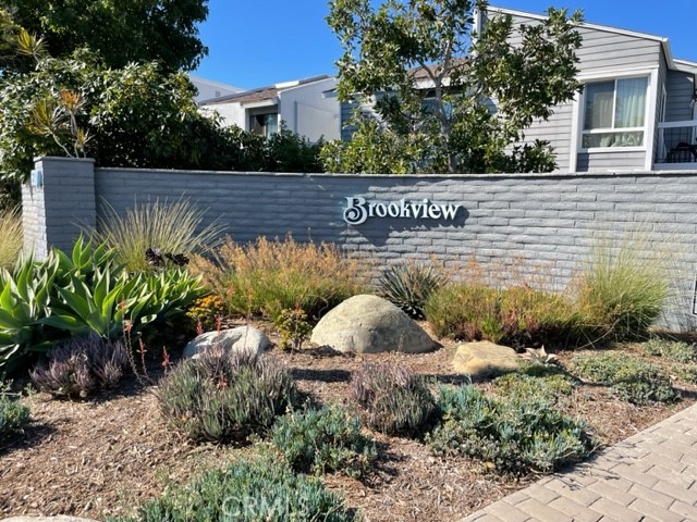 a view of a garden with a bench