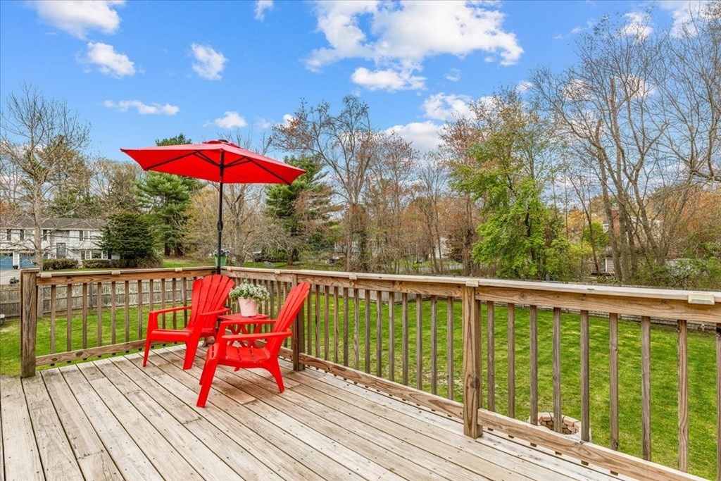 8 Stonewood Drive Canton, MA 02021 - Photo 20 of 29 a view of balcony with furniture and umbrella