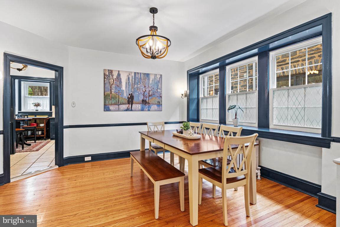 8023 Seminole Street Philadelphia, PA 19118 - Photo 12 of 42 a view of a dining room with furniture window and wooden floor