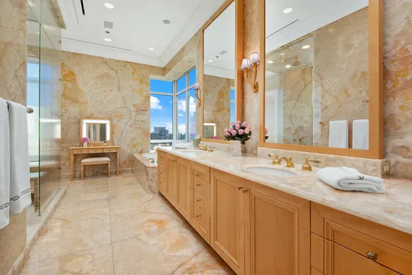 a kitchen with granite countertop lots of counter top space