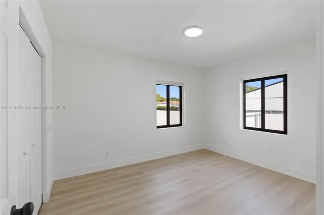 an empty room with a window