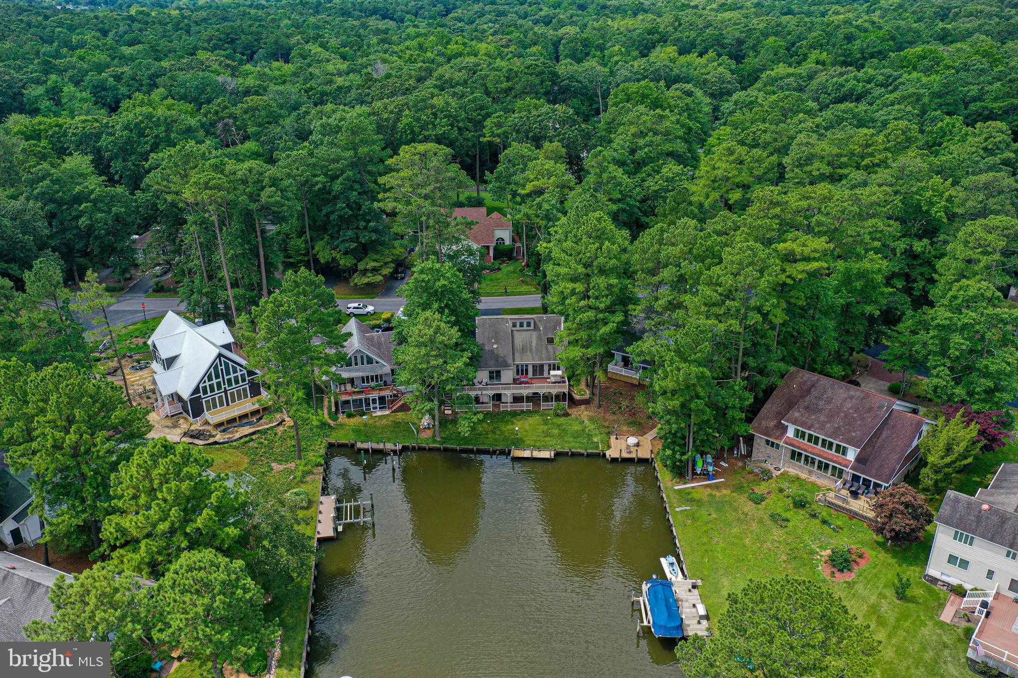 3 Battersea Road Ocean Pines, MD 21811 - Photo 49 of 72 drone shot canal view