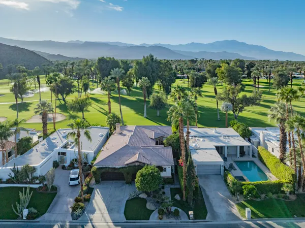 a view of a city with a mountain