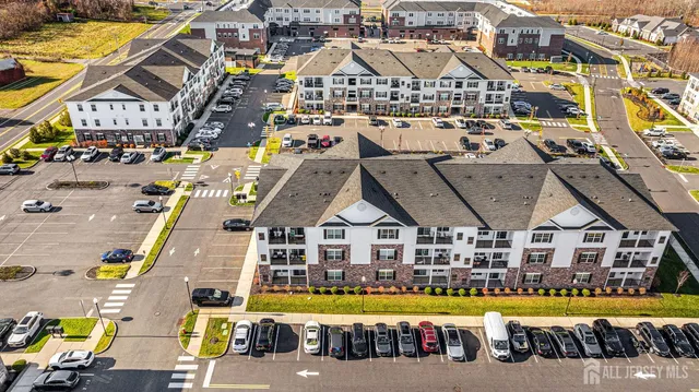 a city view with tall buildings