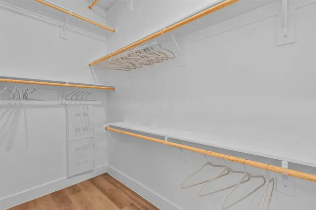 a view of small space with racks on the wall