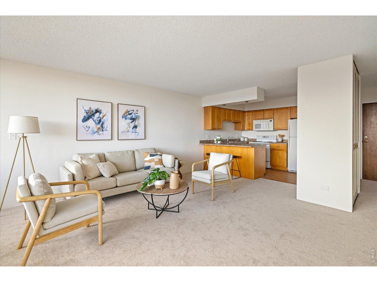 1850 Folsom Street, Unit 503 Boulder, CO 80302 - Photo 6 of 22 a living room with stainless steel appliances kitchen island granite countertop furniture and a couch