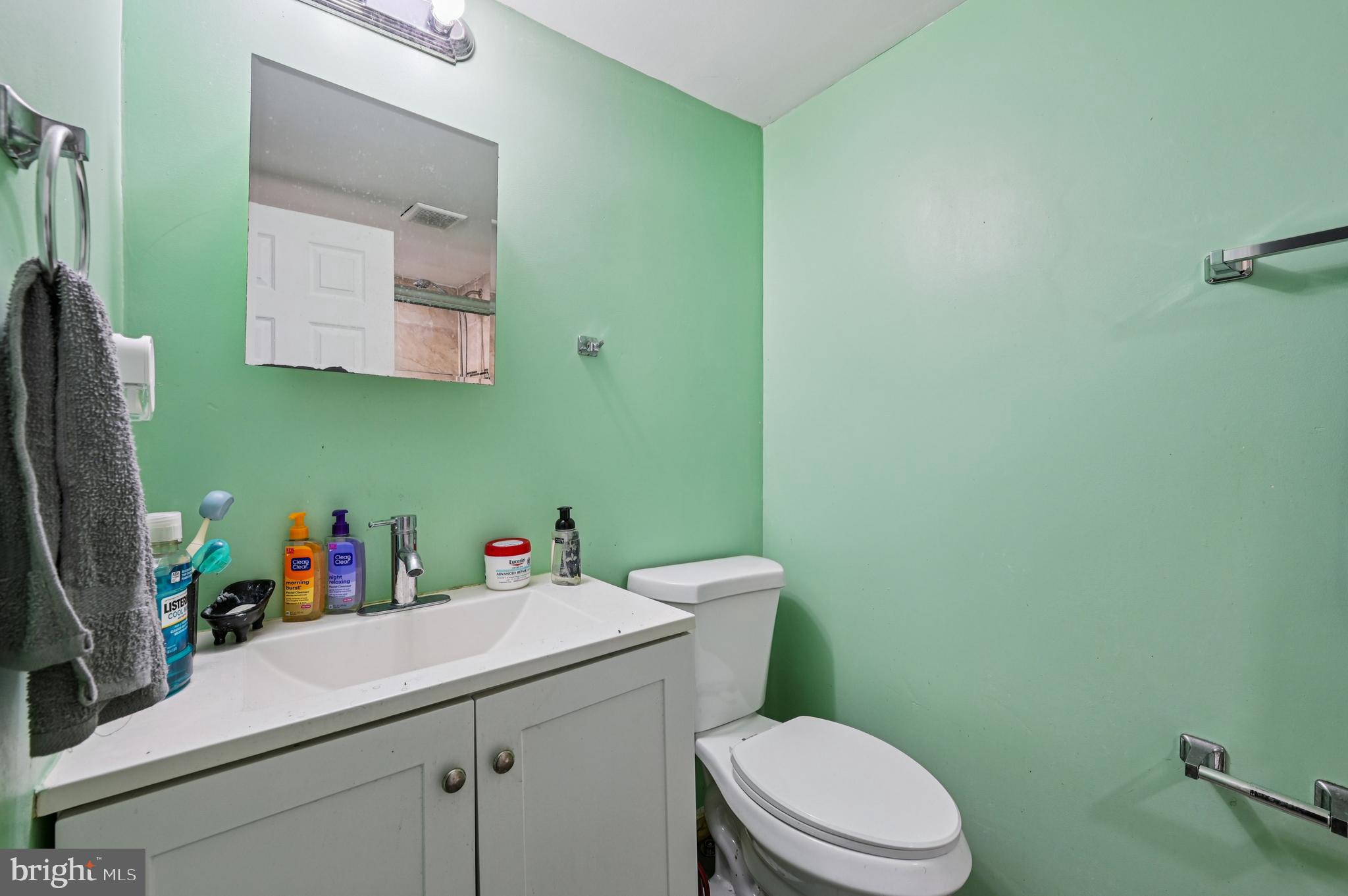 6919 Myersview Drive Baltimore, MD 21220 - Photo 12 of 19 a bathroom with a toilet sink and a mirror