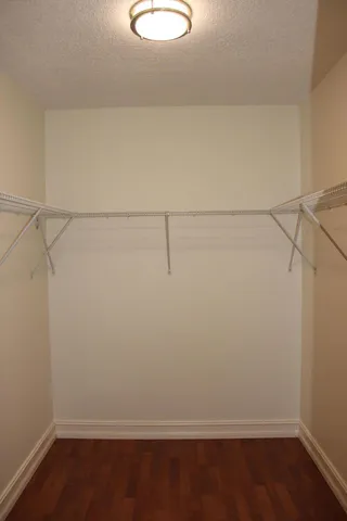 a view of a room with racks on the wall