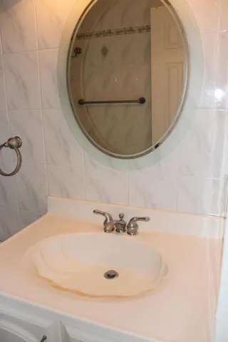 a bathroom with a tub