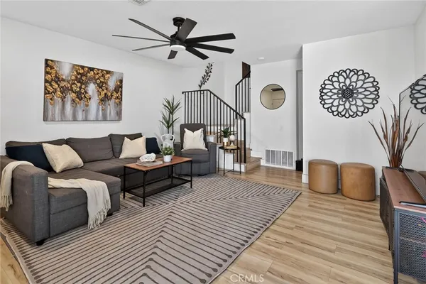 a living room with furniture