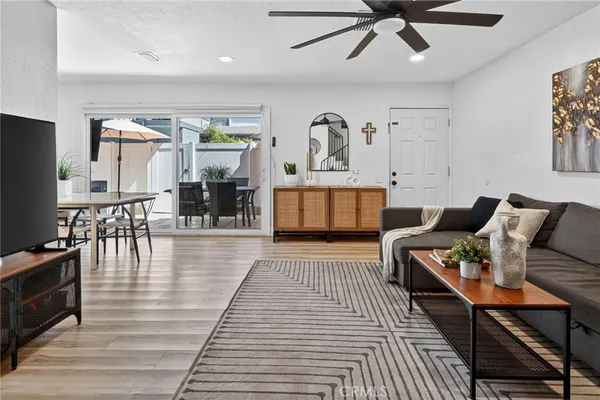 a living room with furniture