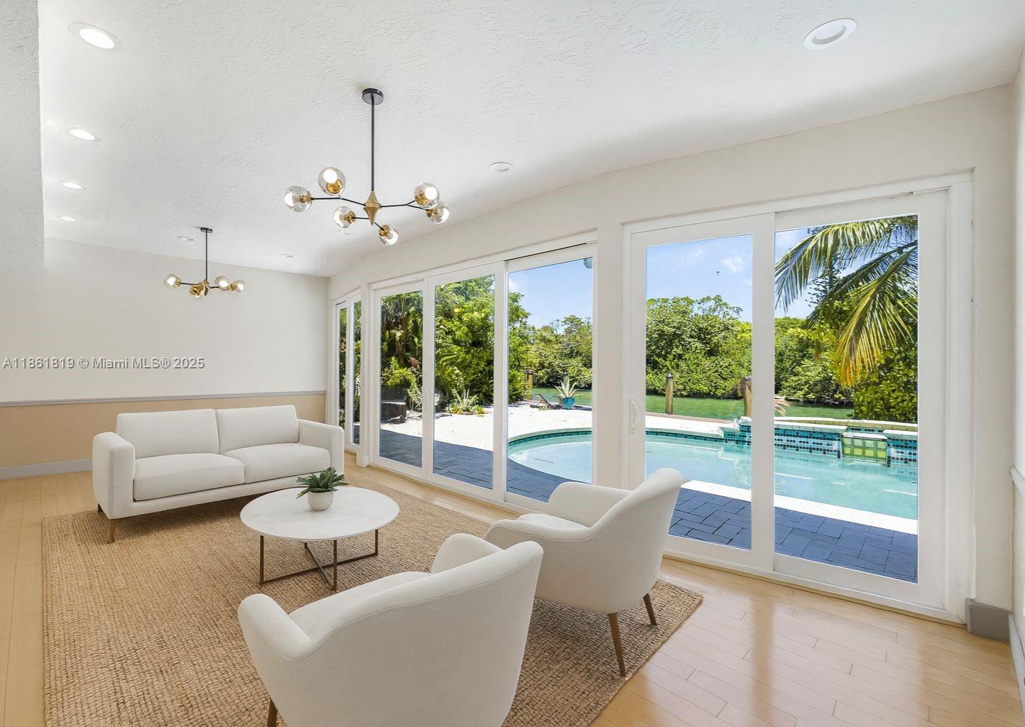 3180 North Bay Road Miami Beach, FL 33140 - Photo 2 of 41 a living room with furniture and a large window