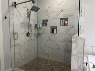 a bathroom with a shower