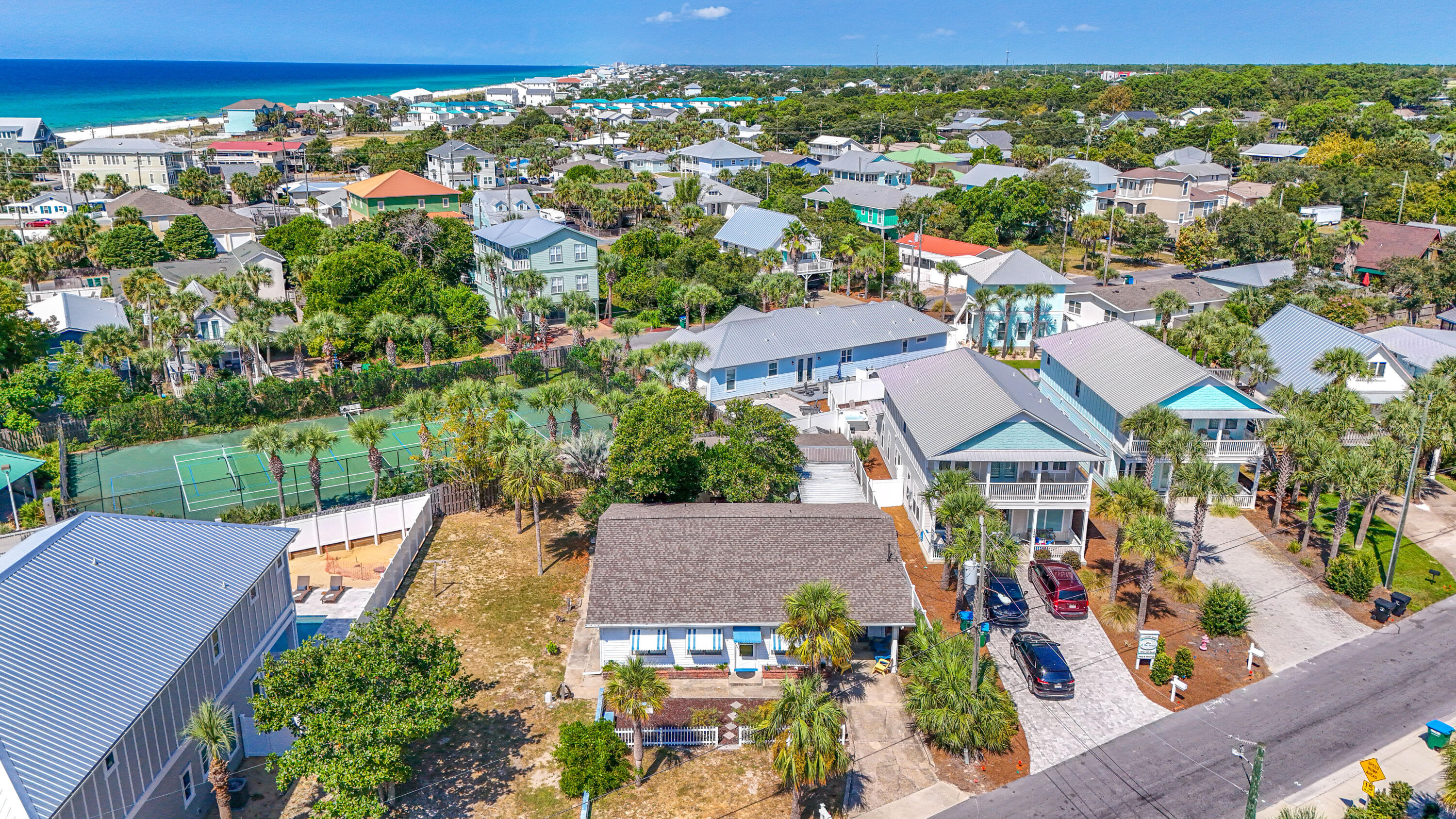 234 Sands Street Panama City Beach, FL 32413 - Photo 54 of 58 an aerial view of a house with a garden