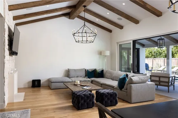 a living room with furniture