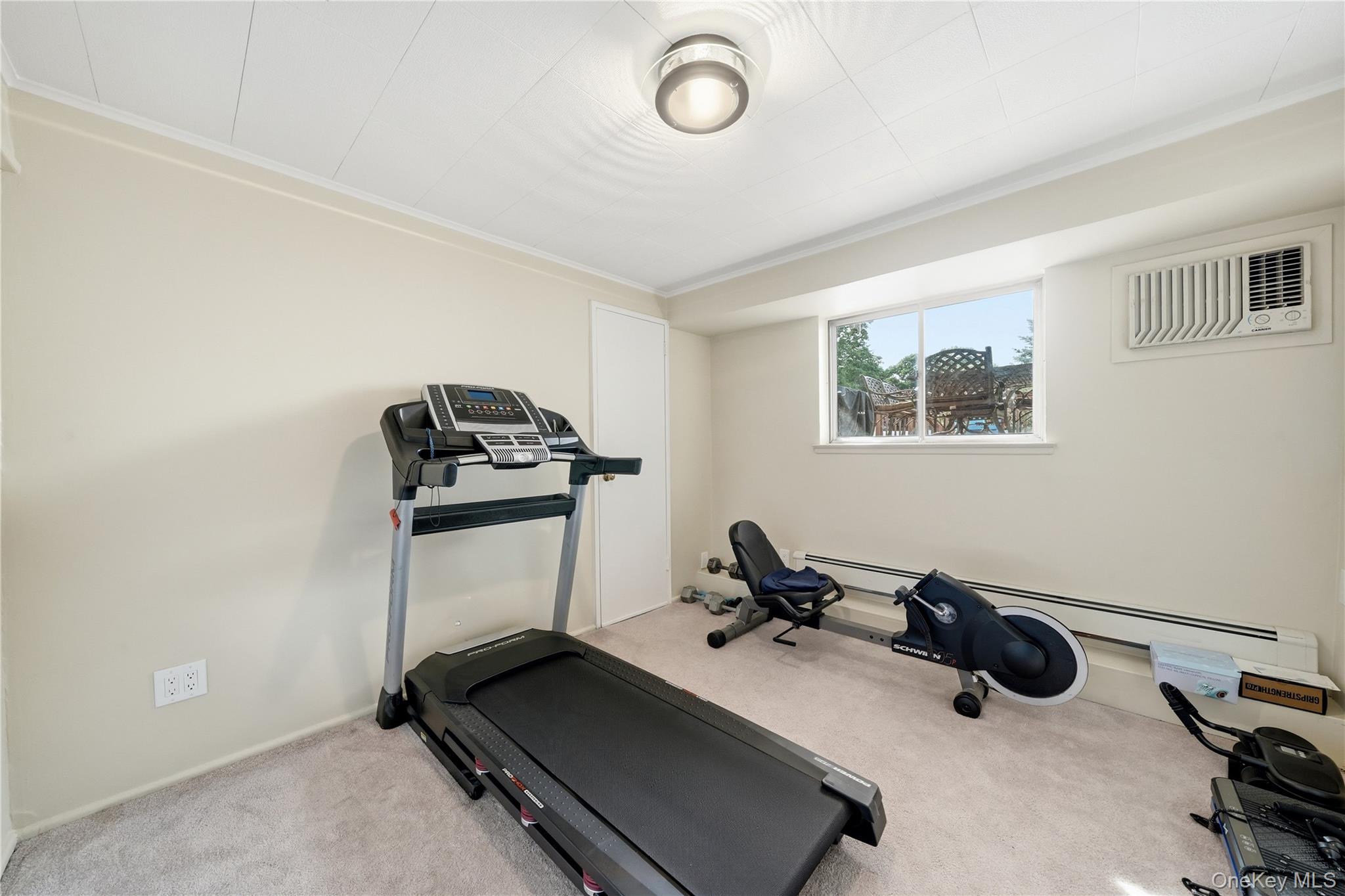 1853 Decatur Avenue Merrick, NY 11566 - Photo 21 of 43 a room with gym equipment and a wooden floor