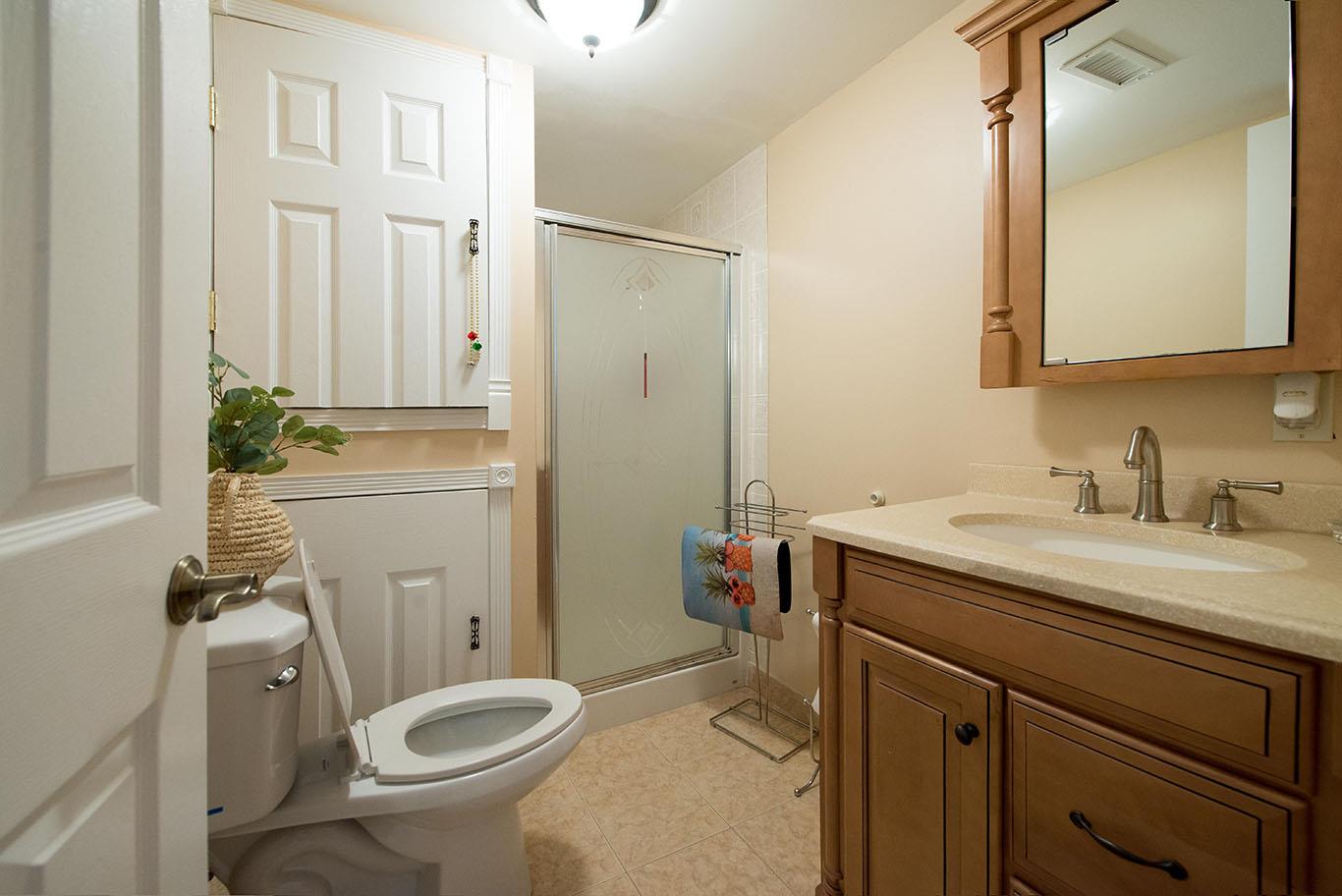 16 Kukas Road Monticello, NY 12701 - Photo 38 of 47 a bathroom with a granite countertop sink toilet and mirror
