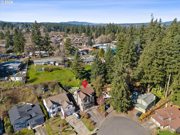 an aerial view of multiple house