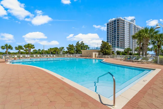 a view of a swimming pool and outdoor space