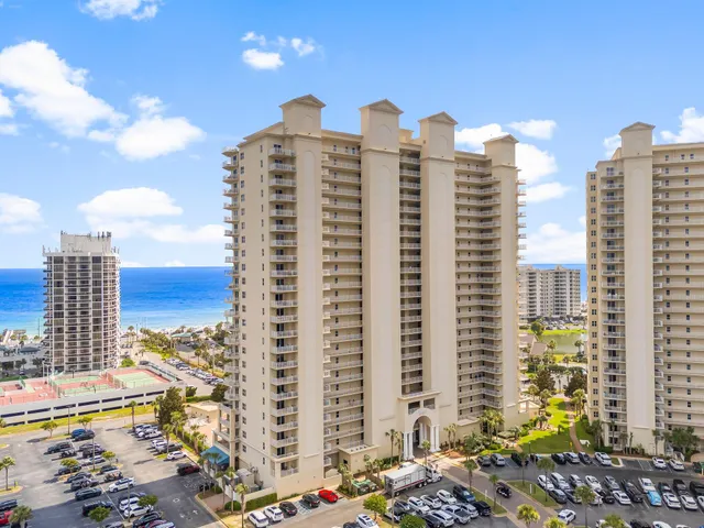 a view of a city with tall buildings