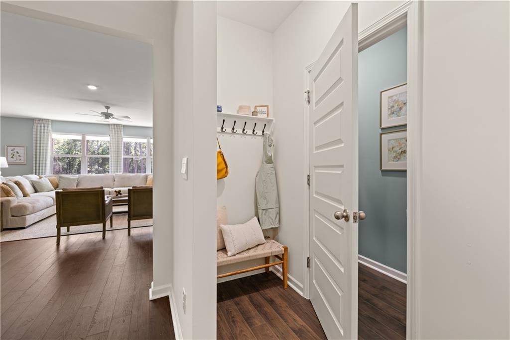 1160 Amerson Street Buckhead, GA 30625 - Photo 37 of 48 a view of a hallway with wooden floor and furniture