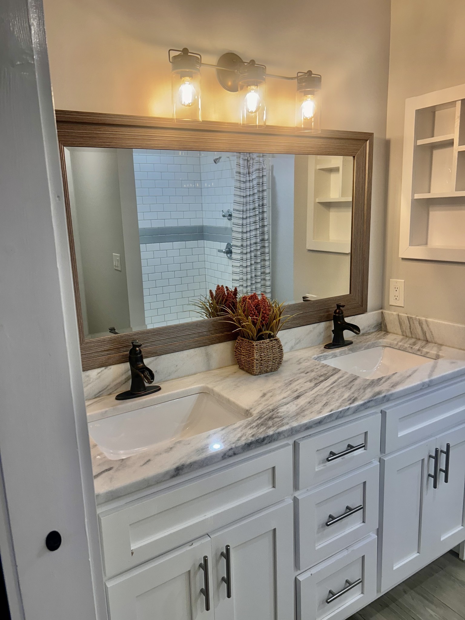 1059 South Cross Bridges Road Mount Pleasant, TN 38474 - Photo 22 of 53 a bathroom with a granite countertop sink and a mirror