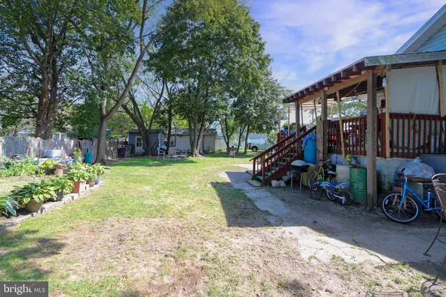 a view of a house with backyard and a tree