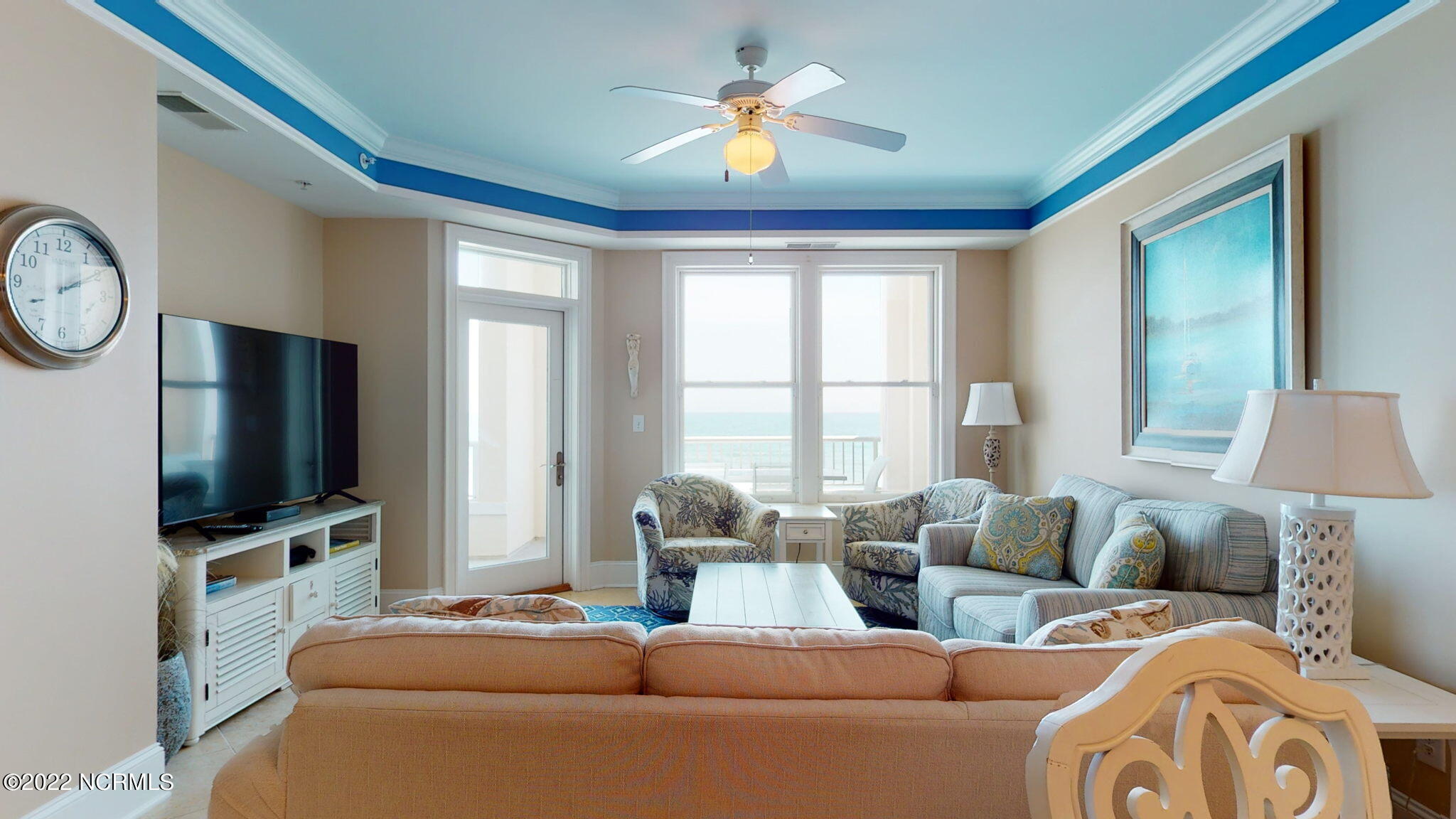 1435 Salter Path Road, Unit L3 Indian Beach, NC 28512 - Photo 5 of 40 Living Room w Balcony Access