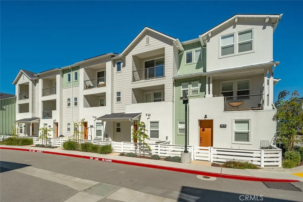 a front view of a building with street