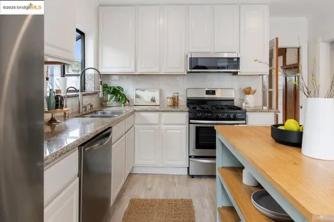a kitchen with a sink and a stove top oven