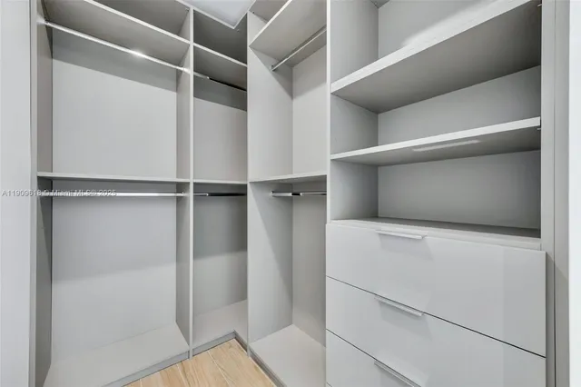 a close view of closet