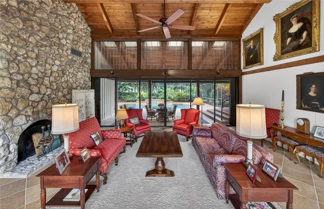 a building outdoor space with patio furniture