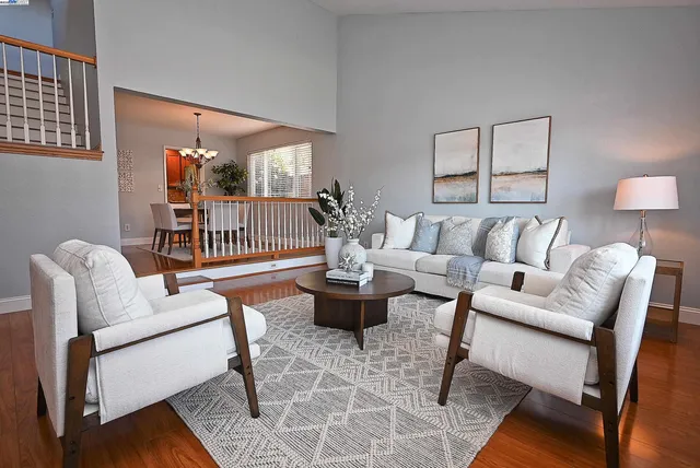 a living room with furniture