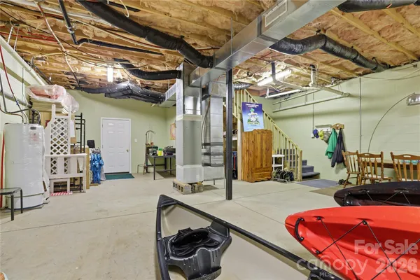 a view of garage with furniture