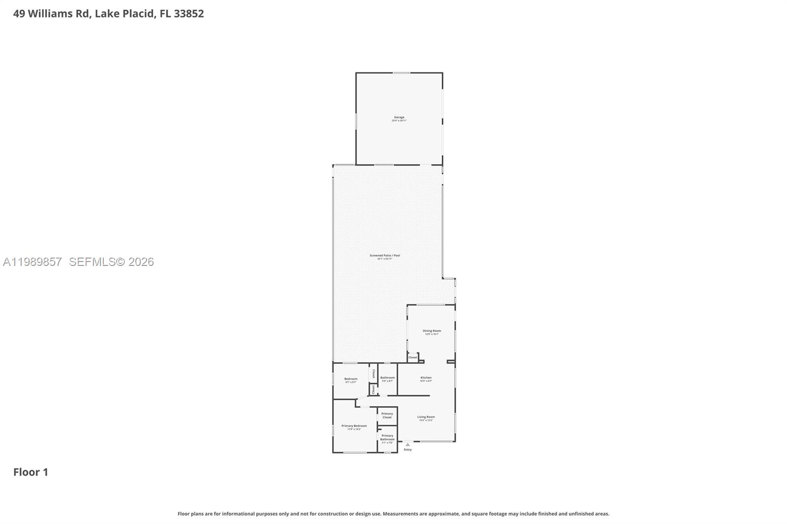 49 Williams Road Lake Placid, FL 33852 - Photo 61 of 61 a picture of a floor plan