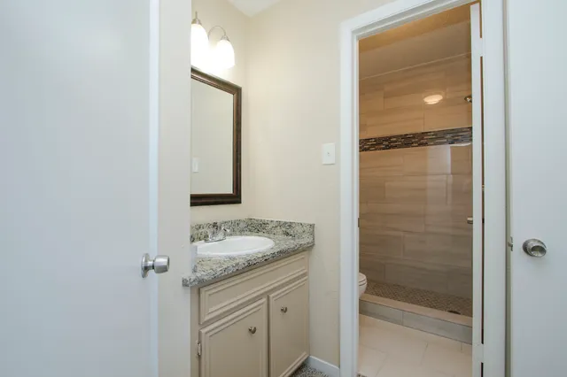 a bathroom with a shower
