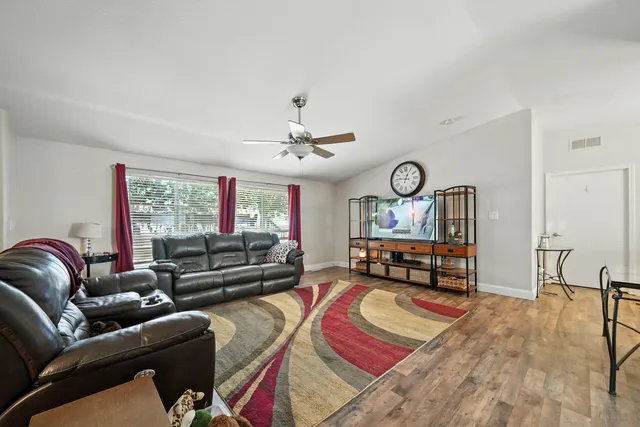 a living room with furniture