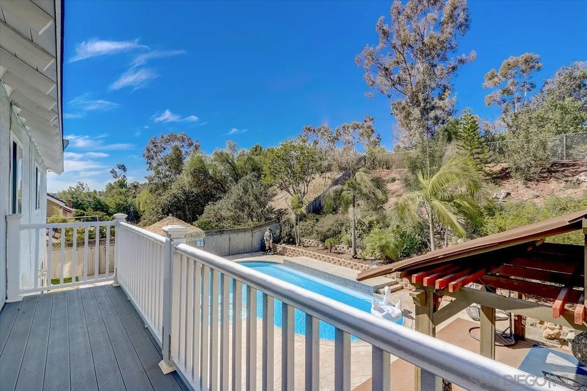 4094 Tambor Road San Diego, CA 92124 - Photo 31 of 49 a view of a balcony with wooden fence and floor