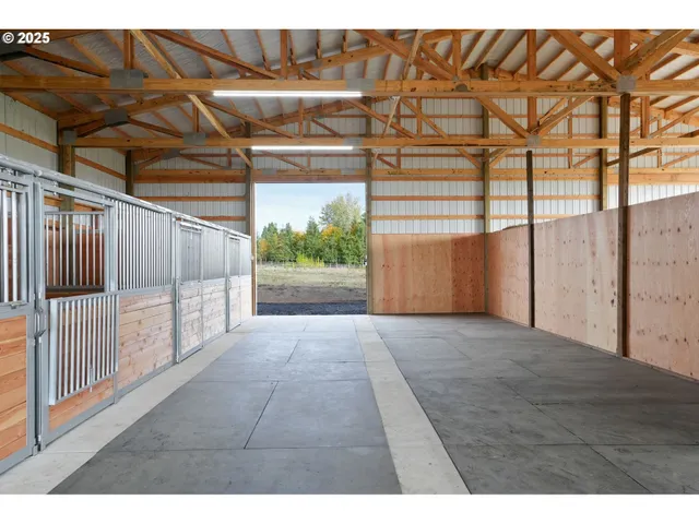 a view of a room with wooden walls