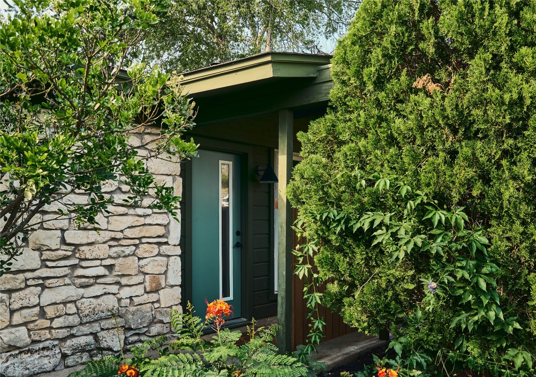 a house view with a garden space