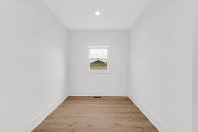 an empty room with a window