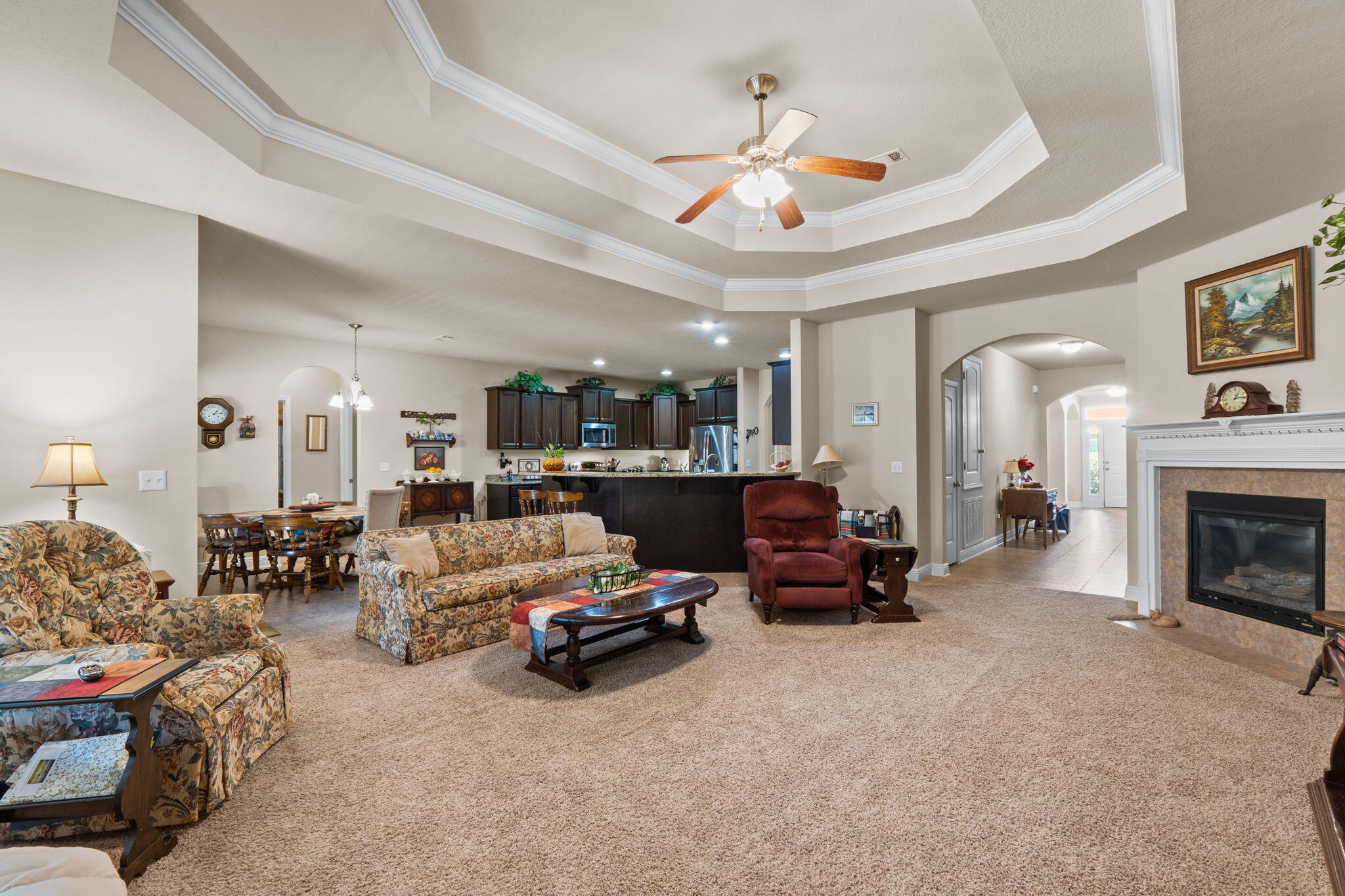 67 Secret Street Freeport, FL 32439 - Photo 36 of 63 a living room with furniture and a fireplace