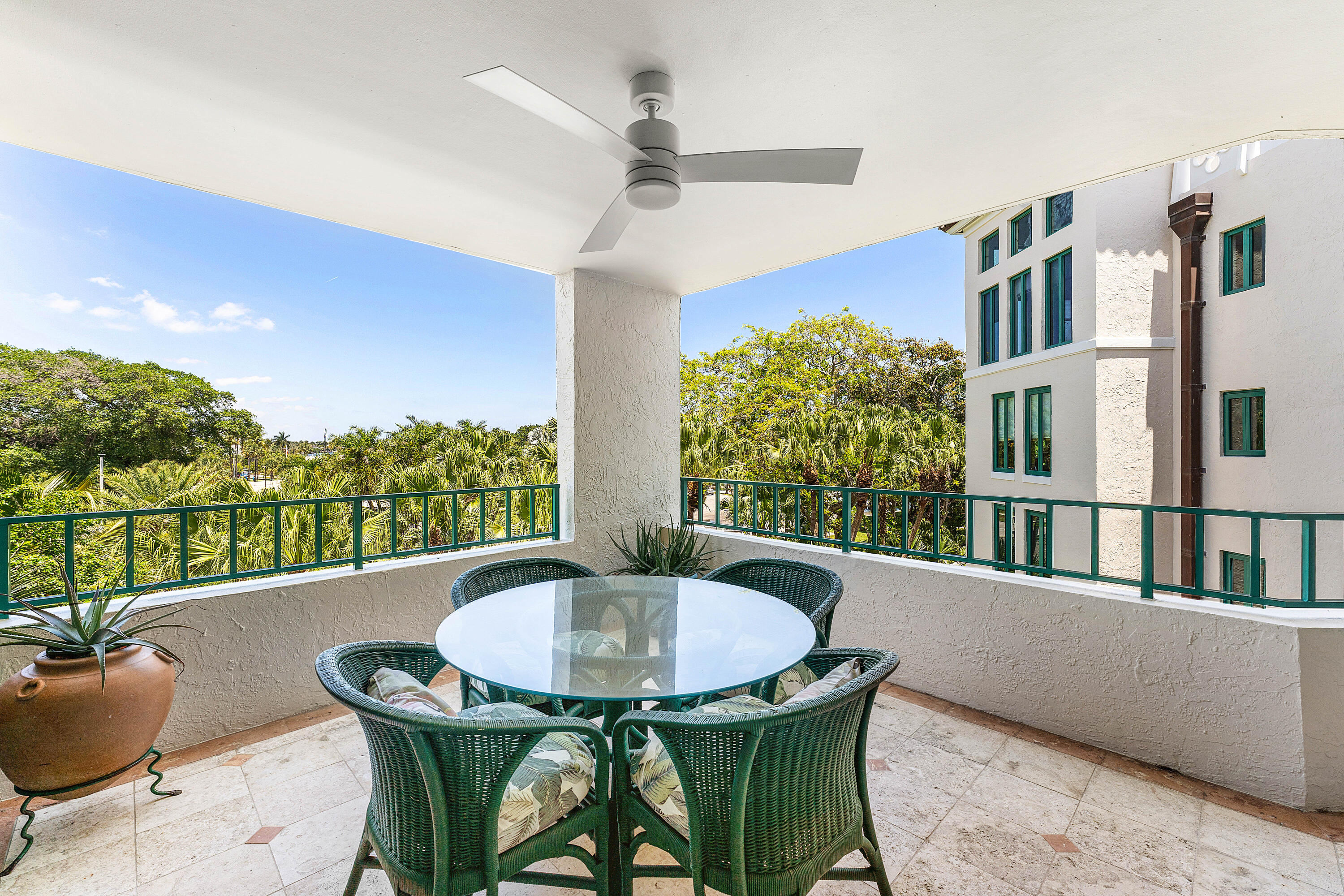 100 Southeast 5th Avenue, Unit 410 Boca Raton, FL 33432 - Photo 38 of 63 a view of a balcony dining area with furniture