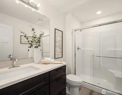 a view of a hallway with workspace