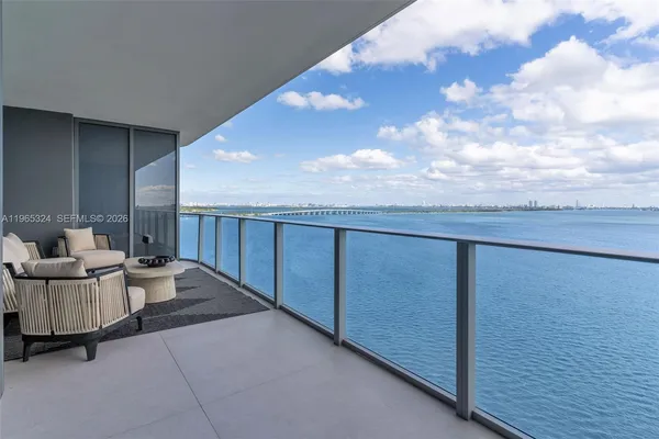 a view of a lake and mountain in the back