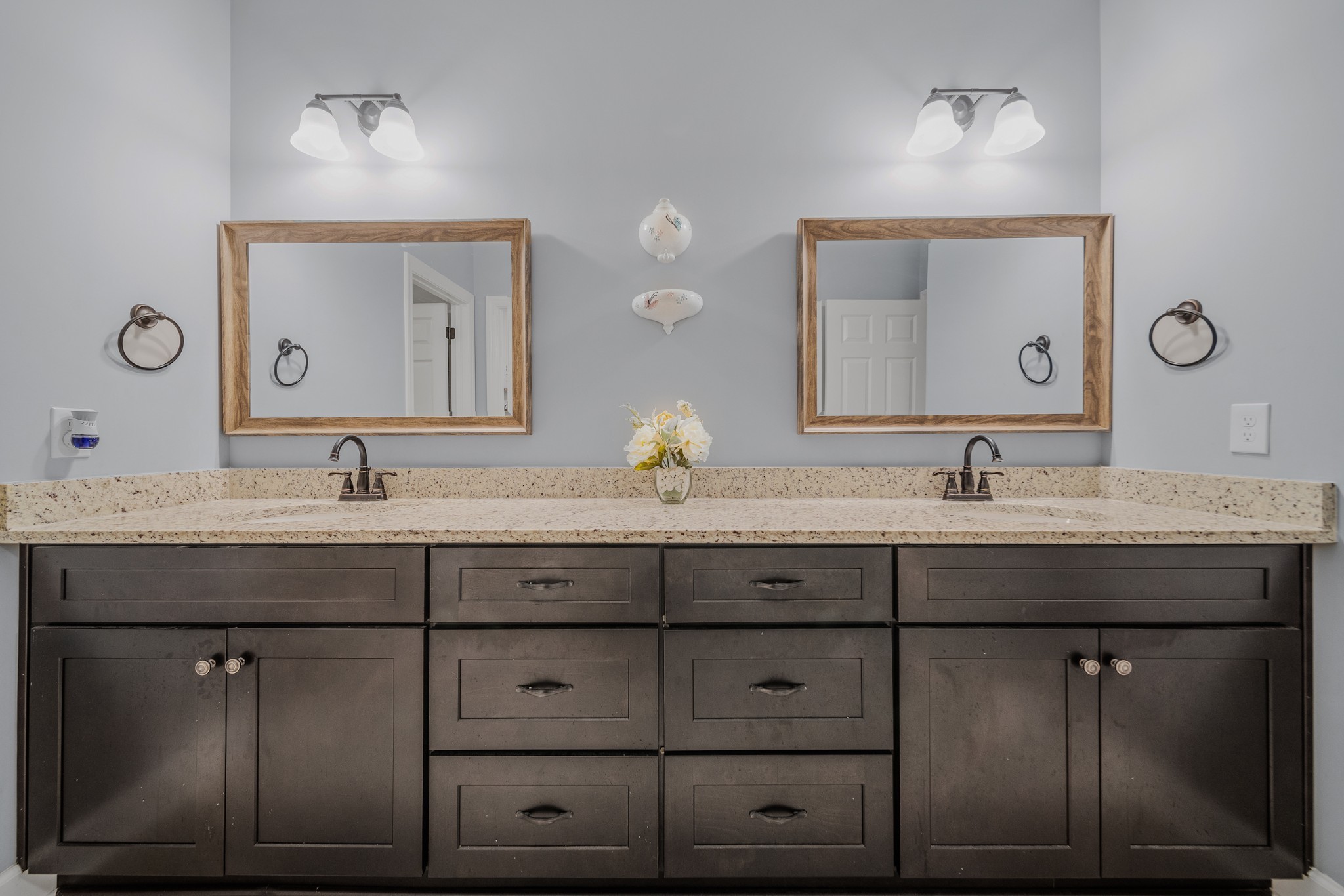 7998 Miller Road Christiana, TN 37037 - Photo 25 of 43 a bathroom with a granite countertop sink a mirror and a