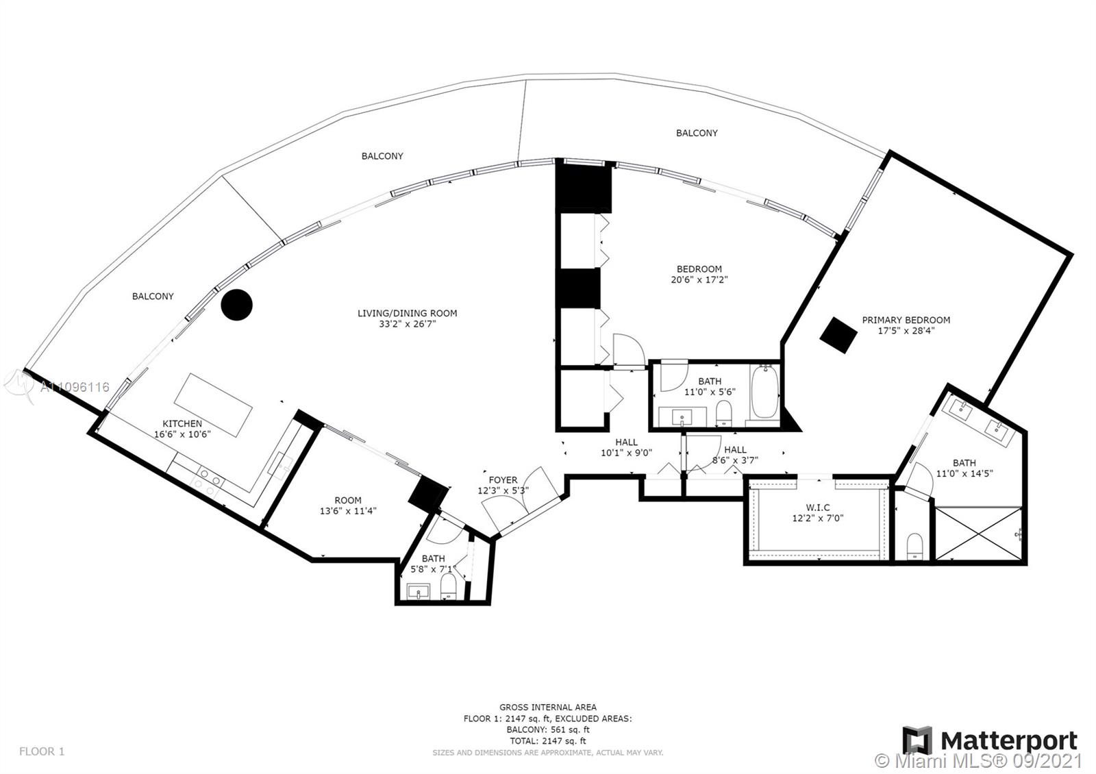 2127 Brickell Avenue, Unit 1602 Miami, FL 33129 - Photo 40 of 40 a picture of floor plan