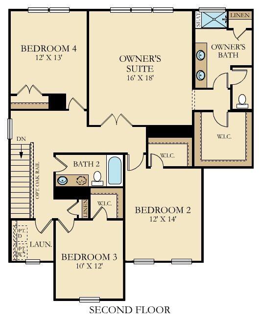 545 Red Monarch Way Moncks Corner, SC 29461 - Photo 12 of 12 fanning floorplan 2nd floor